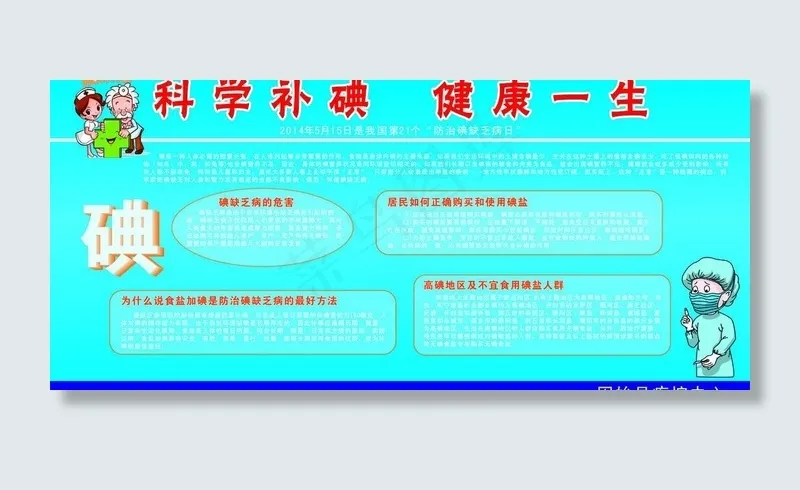 科学补碘健康一生图片cdr矢量模版下载