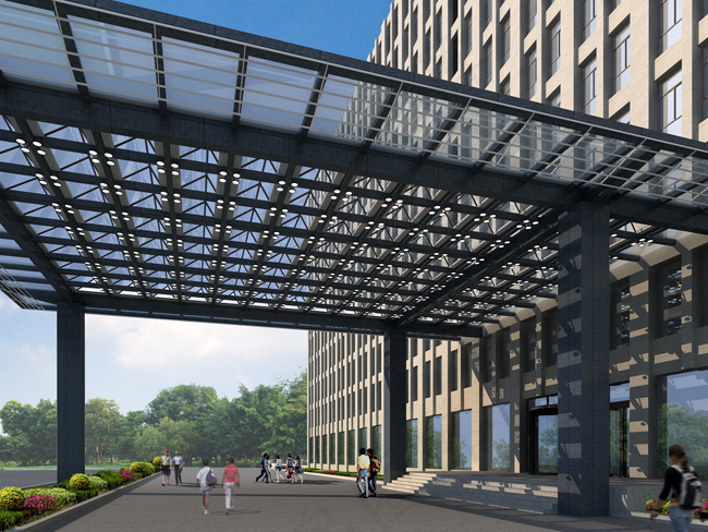 雨棚透视近景图带分色通道