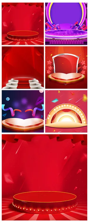 精美节日促销舞台展示红色主图背景 精美节日促销舞台展示红色主图背景