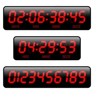 成熟的数字钟设计矢量素材