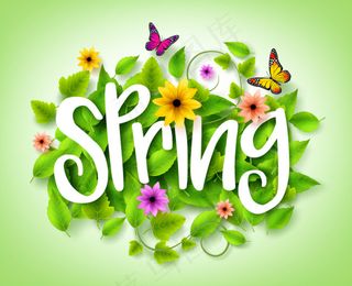 春天英文艺术字