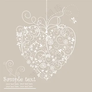 精致手绘花纹吊饰矢量素材