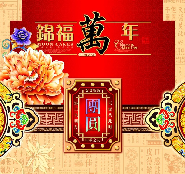 月饼包装图片psd模版下载
