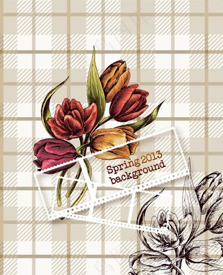 花在春天的花朵矢量插图