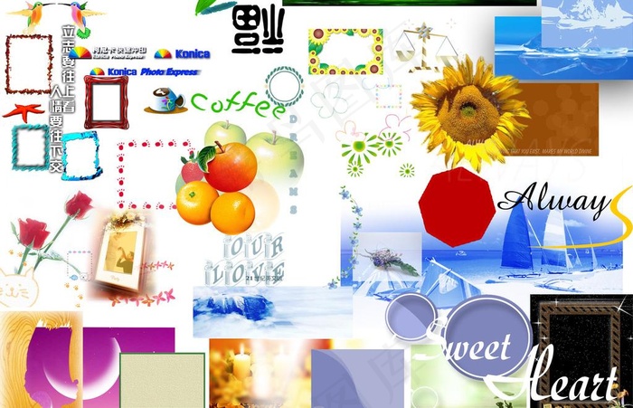 婚纱装饰分层素材图片