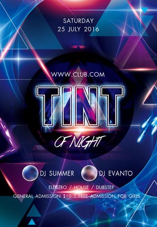 炫酷梦幻夜店酒吧派对活动海报