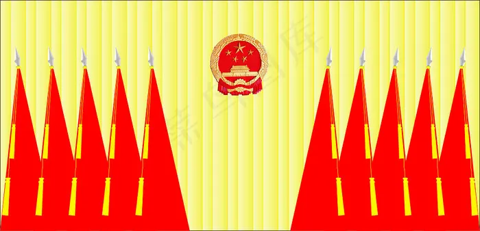 共产党党徽党旗矢量图下载
