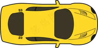 黄色赛车（俯视图）