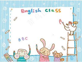 画画的卡通动物