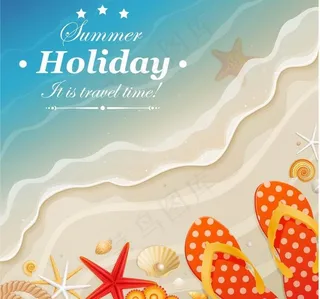 夏日沙滩海洋风景图片