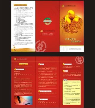 银行三折页图片