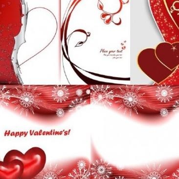 5个红色桃心天剪贴画