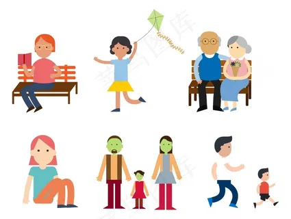 扁平人物矢量素材