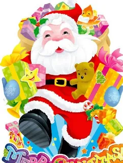 圣诞老人送礼物PSD素材