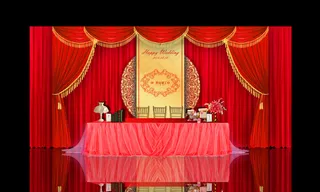 红色婚礼签到区