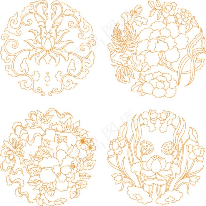 古典底纹 花边背景素材