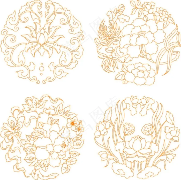 古典底纹 花边背景素材eps,ai矢量模版下载