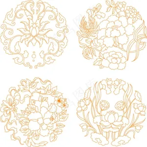 古典底纹 花边背景素材