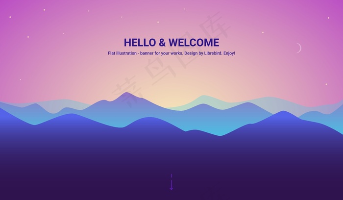 蓝粉色插画背景