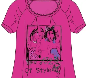 时尚人物印花服装款式图