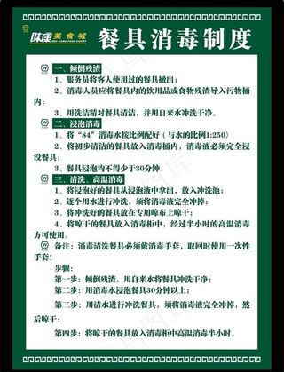 餐具消毒制度图片