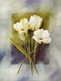 美丽的鲜花油画写生