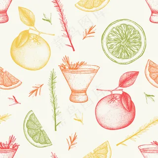 手绘饮料水杯矢量素材