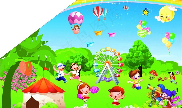 幼儿园背景墙图片