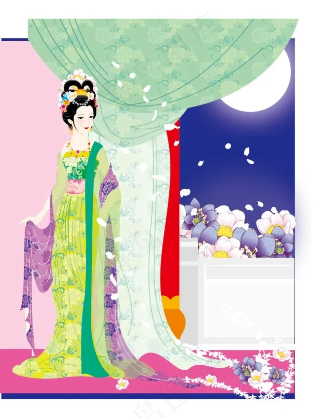 妃子美女ai矢量模版下载