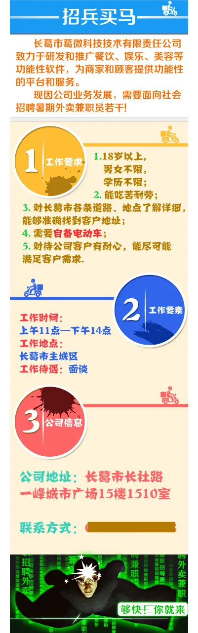 外卖公司微信招聘psd模版下载