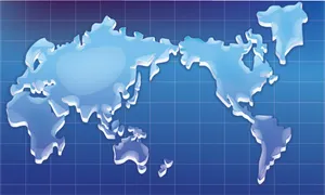 水晶质感世界地图矢量素材