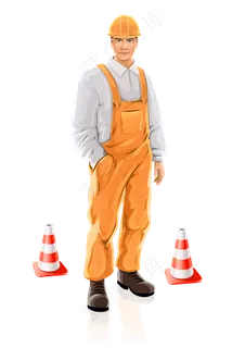 安全生产月海报板报工人漫画人物pp...