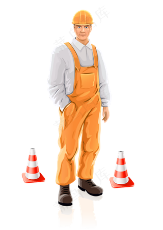 安全生产月海报板报工人漫画人物pp...