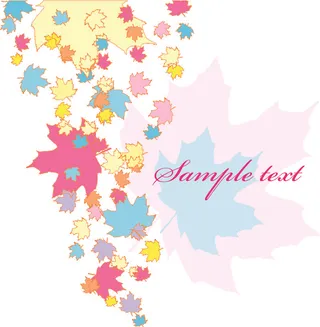 缤纷色彩枫叶背景矢量素材