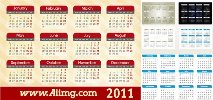 2011兔年日历月历表矢量素材 2011兔年日历月历表矢量素材