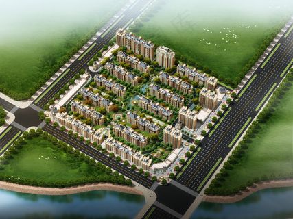 乡镇楼盘鸟瞰图图片