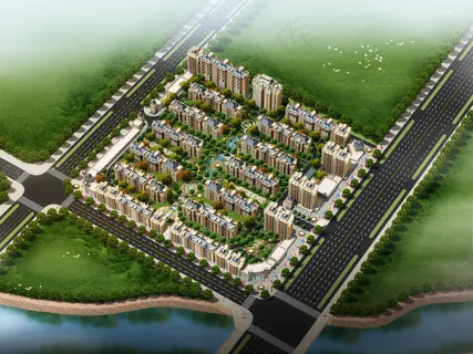 乡镇楼盘鸟瞰图图片