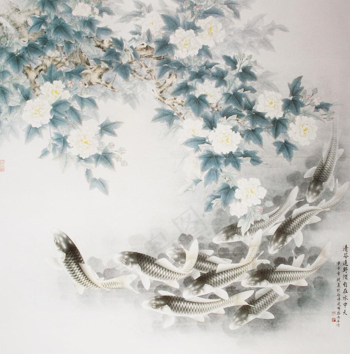 路雨年工笔鱼类选集图片