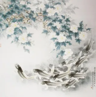 路雨年工笔鱼类选集图片 路雨年工笔鱼类选集图片