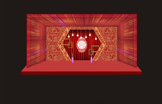 红色婚礼舞台设计