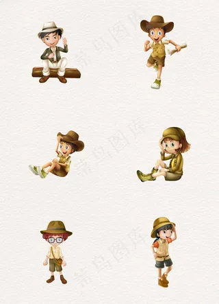卡通冒险人物矢量素材
