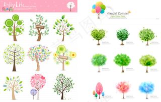 春天绿树矢量素材