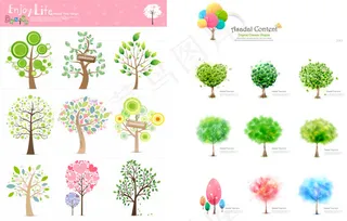 春天绿树矢量素材