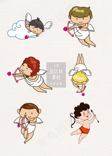 手绘可爱丘比特AI素材 手绘可爱丘比特AI素材