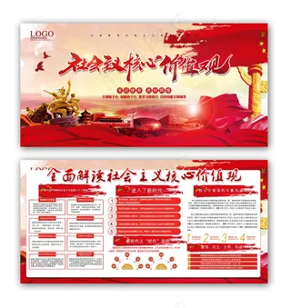 全面解读*核心价值观党建党课党政团建共产党海报展板