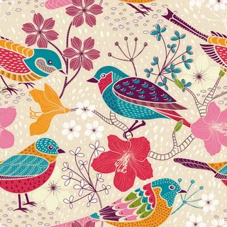 卡通可爱北欧童话梦幻儿童动物无缝平铺背景头像印刷矢量图片素材