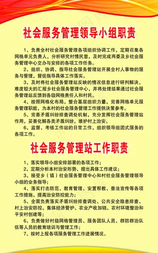 社会服务管理领导小组职责