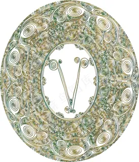 手绘字体字母W矢量插画