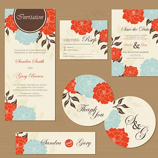 手绘花朵婚礼背景图片