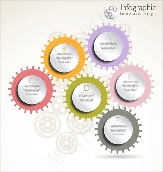 创意齿轮信息图表矢量素材